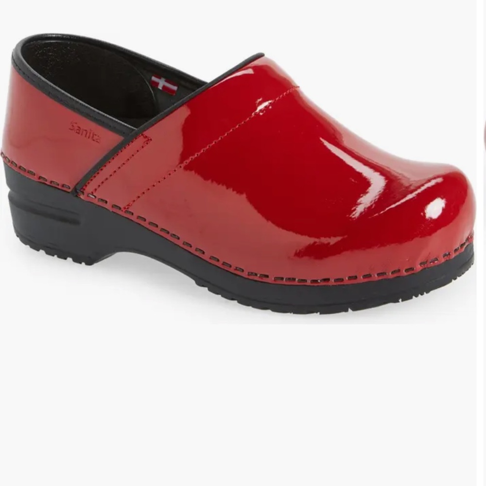 Sanita clogs Red Patent Leather  Size US 9 Nurses, Eu size 39